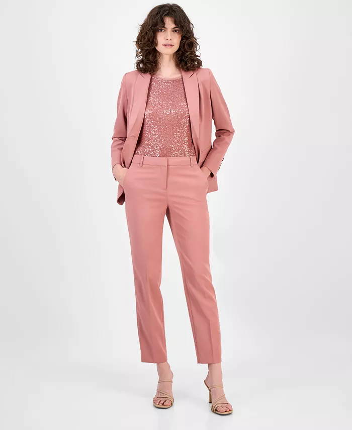 Женские однотонные брюки прямого кроя из эластичного твила длиной до щиколотки Anne Klein, розовый
Женские однотонные брюки прямого кроя из эластичного твила длиной до щиколотки Anne Klein, розовый