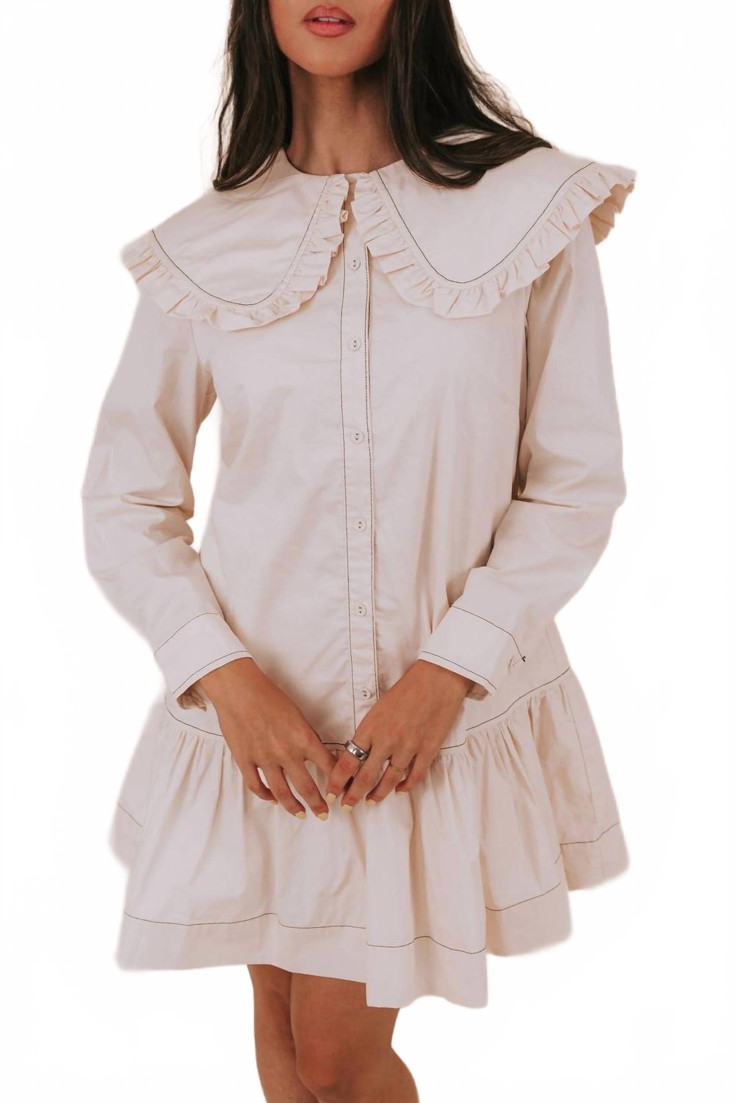 Платье-рубашка мини Ava с оборчатым воротником цвета слоновой кости Aureum, слоновая кость
Платье-рубашка мини Ava с оборчатым воротником цвета слоновой кости Aureum, слоновая кость