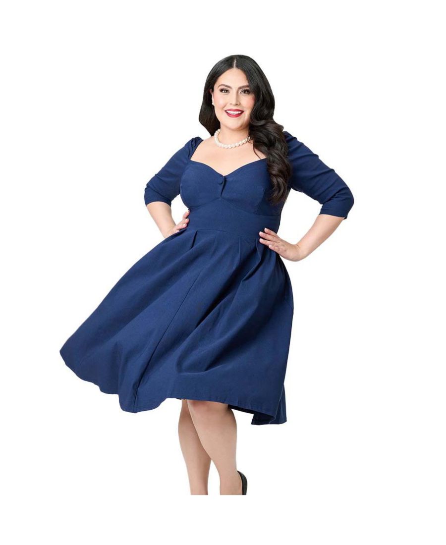 Платье-трапеция Lamar большого размера с тканым верхом в форме сердца Unique Vintage, Navy blue
Платье-трапеция Lamar большого размера с тканым верхом в форме сердца Unique Vintage, Navy blue