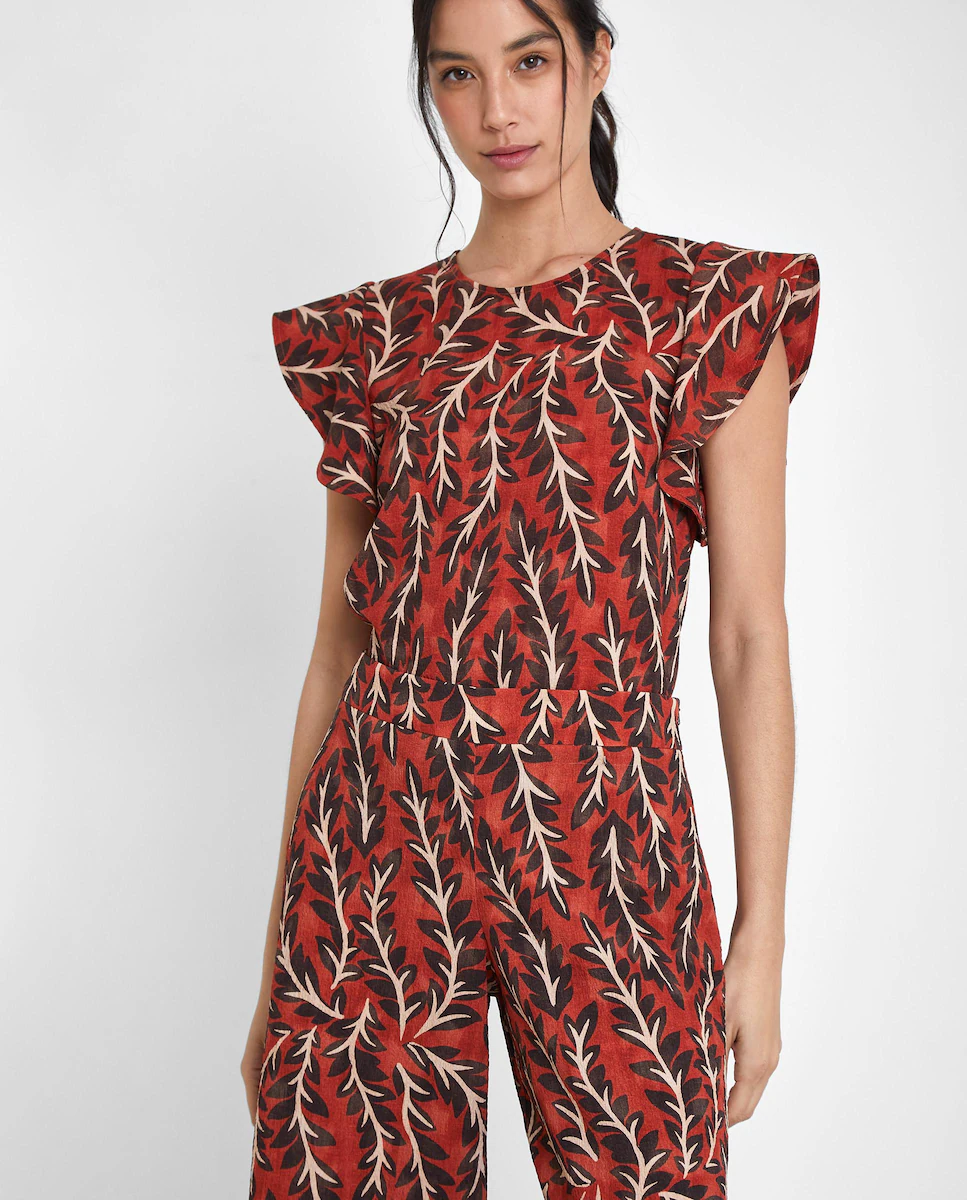 Женская блузка с коротким рукавом с принтом Trucco, коралловый
Женская блузка с коротким рукавом с принтом Trucco, коралловый