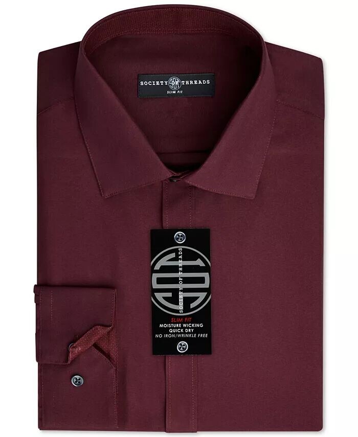 Мужская однотонная классическая рубашка приталенного кроя без железа Society of Threads, красный
Мужская однотонная классическая рубашка приталенного кроя без железа Society of Threads, красный