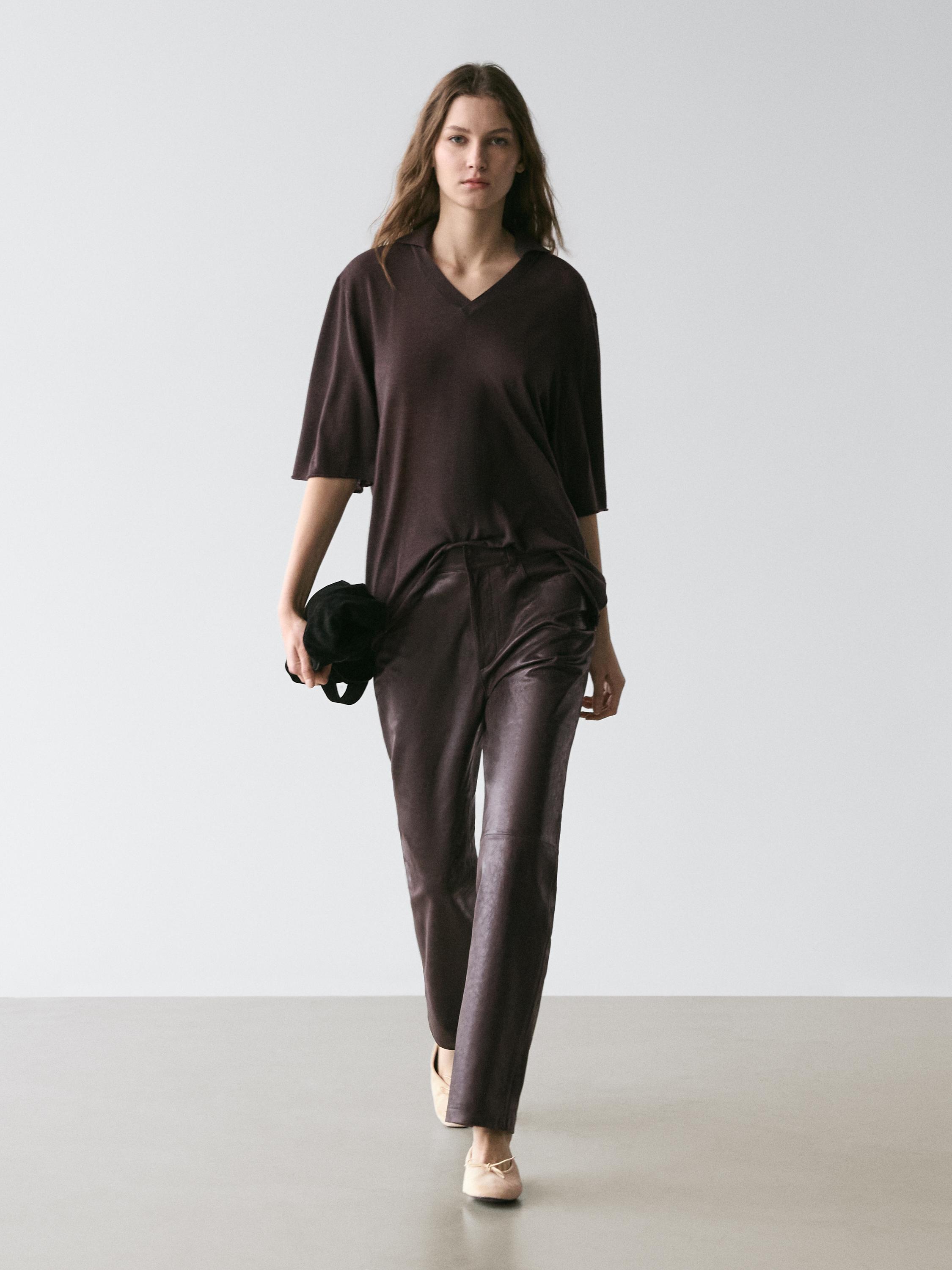 Вязаный свитер оверсайз из смеси шелка и шерсти Massimo Dutti, brown
Вязаный свитер оверсайз из смеси шелка и шерсти Massimo Dutti, brown