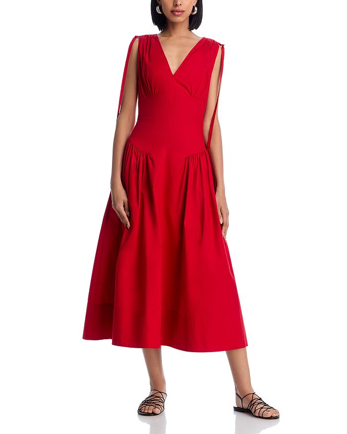 Платье из поплина Clayton Proenza Schouler White Label, красный 
Платье из поплина Clayton Proenza Schouler White Label, красный