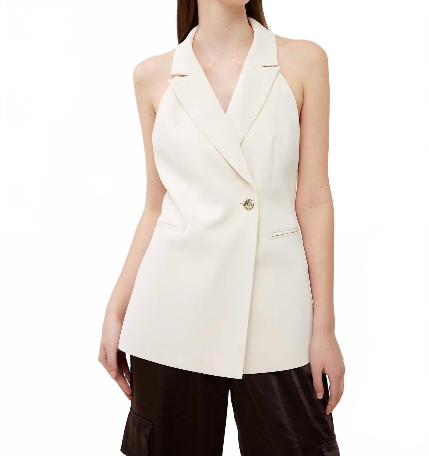 Женский жилет-бюстье Harrie Suiting с запахом в классическом кремовом цвете French Connection
Женский жилет-бюстье Harrie Suiting с запахом в классическом кремовом цвете French Connection