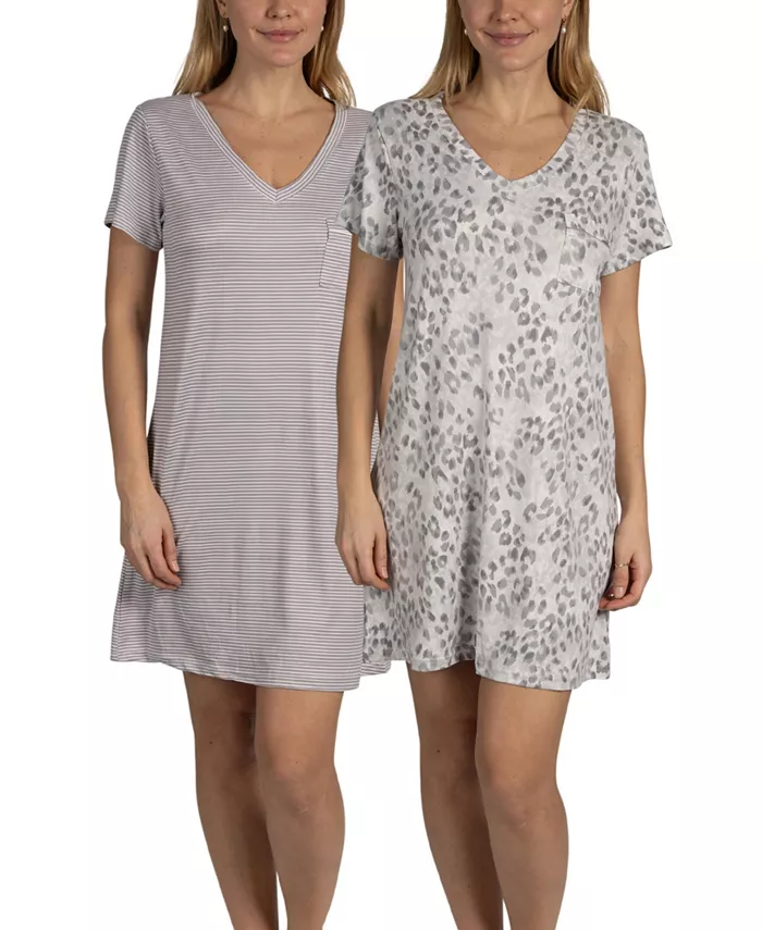 Женские ночные сорочки с V-образным вырезом и коротким рукавом, 2 шт Tahari, серый
Женские ночные сорочки с V-образным вырезом и коротким рукавом, 2 шт Tahari, серый