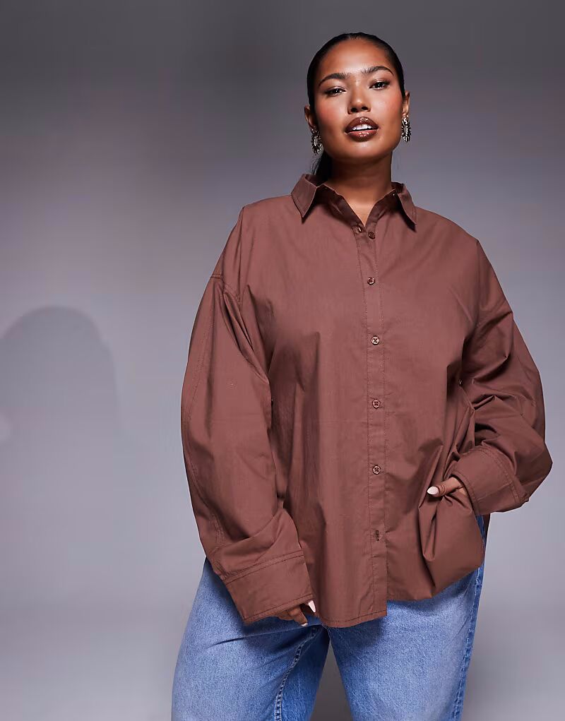 Коричневая рубашка с застежкой на пуговицы Curve Asos Curve
Коричневая рубашка с застежкой на пуговицы Curve Asos Curve