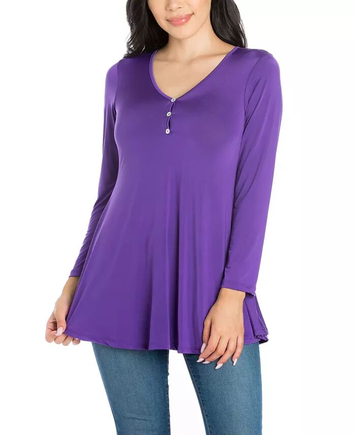 Женская расклешенная туника с длинными рукавами Henley 24seven Comfort Apparel, фиолетовый
Женская расклешенная туника с длинными рукавами Henley 24seven Comfort Apparel, фиолетовый