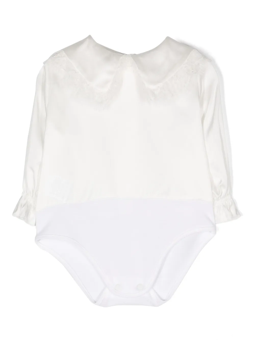 Ромпер с кружевом La Stupenderia, белый 
Ромпер с кружевом La Stupenderia, белый