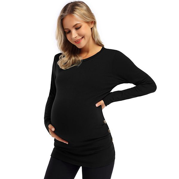 Боди-топ для беременных с длинным рукавом и боковыми сборками Xuba, Black
Боди-топ для беременных с длинным рукавом и боковыми сборками Xuba, Black