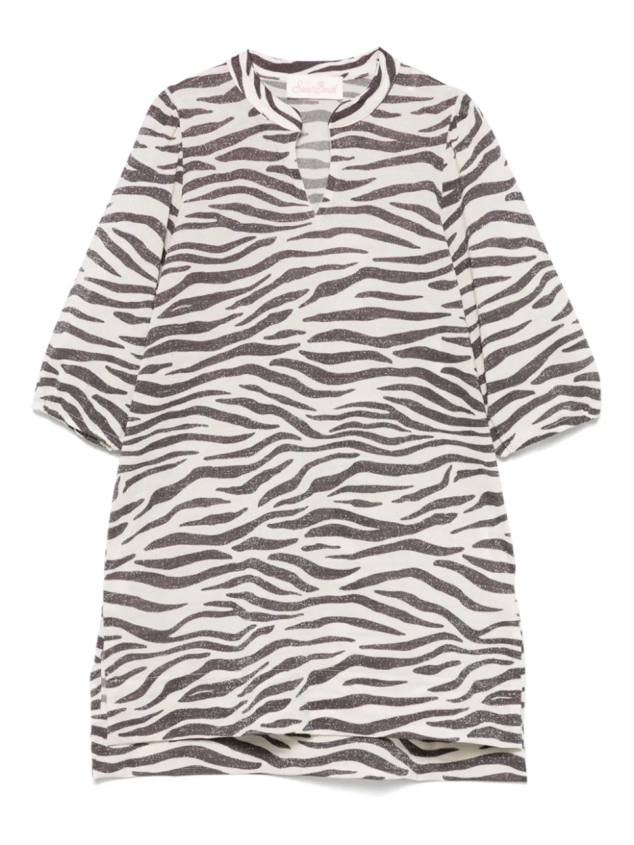 Платье с принтом «зебра» MC2 Saint Barth Kids, нейтральный 
Платье с принтом «зебра» MC2 Saint Barth Kids, нейтральный