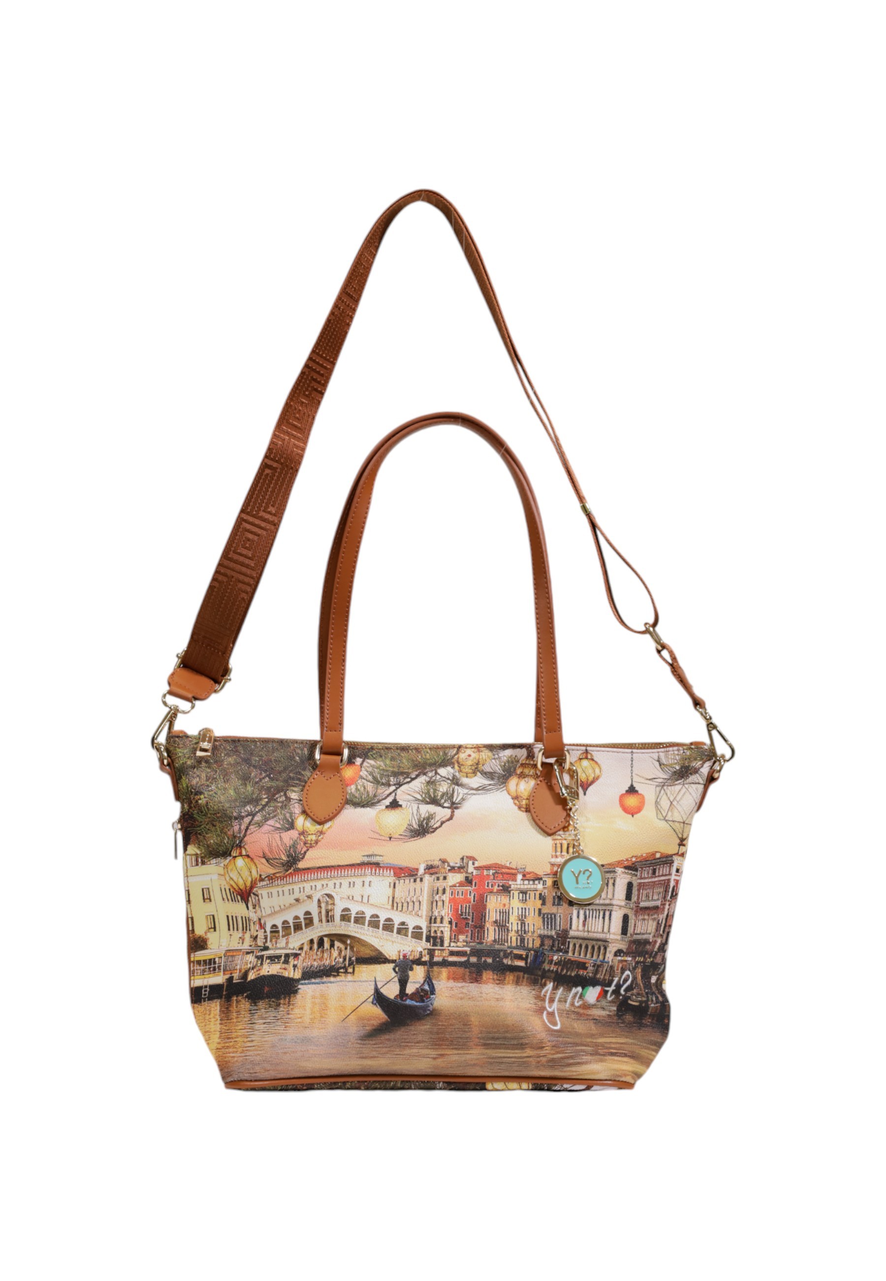 Сумка Y Not шоппер с принтом, бежевый 
Сумка Y Not шоппер с принтом, бежевый