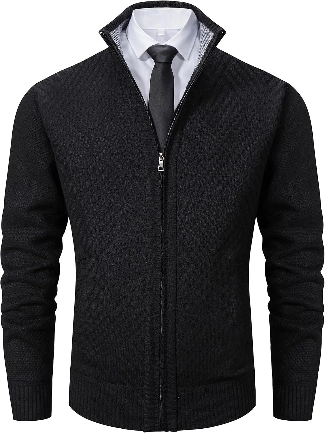 Кардиган мужской Slim Fit с воротником-стойкой и карманами Vcansion
Кардиган мужской Slim Fit с воротником-стойкой и карманами Vcansion