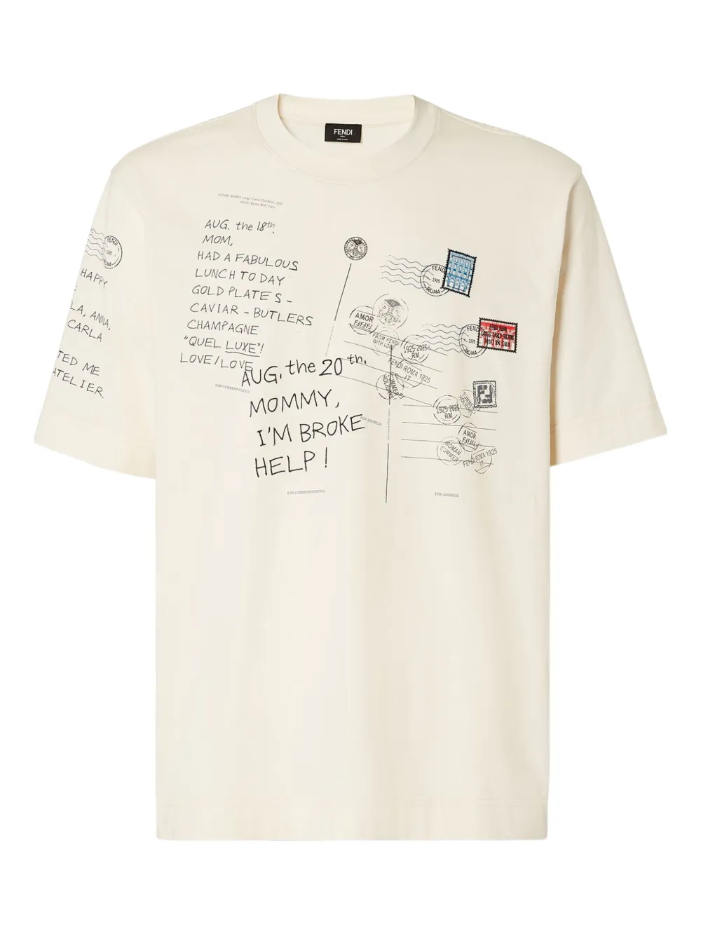 Футболка из хлопка с принтом открытки FENDI, белый
Футболка из хлопка с принтом открытки FENDI, белый