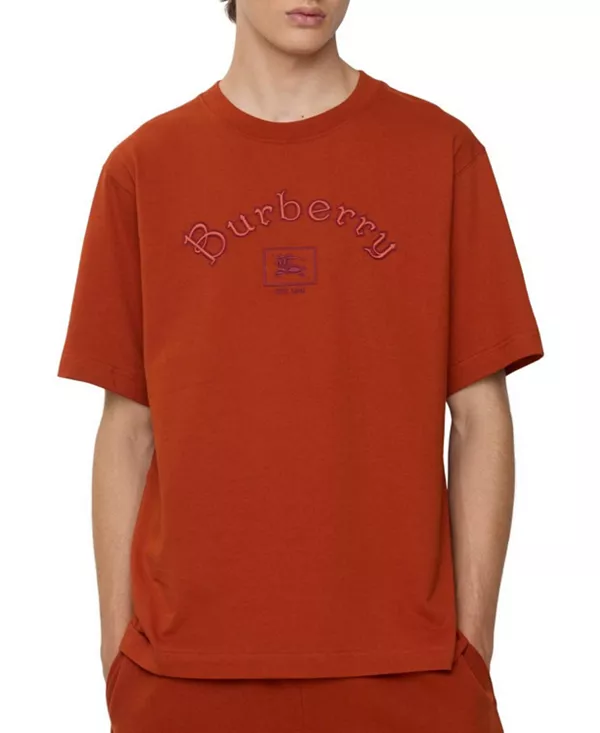 Хлопковая футболка с готическим логотипом Burberry, оранжевый
Хлопковая футболка с готическим логотипом Burberry, оранжевый