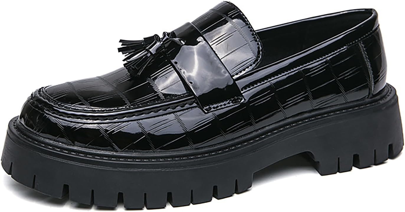Мужские лоферы на платформе из лакированной кожи без шнурков, модный носок округлой формы, металлическое украшение, нескользящая толстая подошва, деловая обувь, повседневная, для вечеринок, свадьбы, выпускного Wenoreg, черный
Мужские лоферы на платформе из лакированной кожи без шнурков, модный носок округлой формы, металлическое украшение, нескользящая толстая подошва, деловая обувь, повседневная, для вечеринок, свадьбы, выпускного Wenoreg, черный