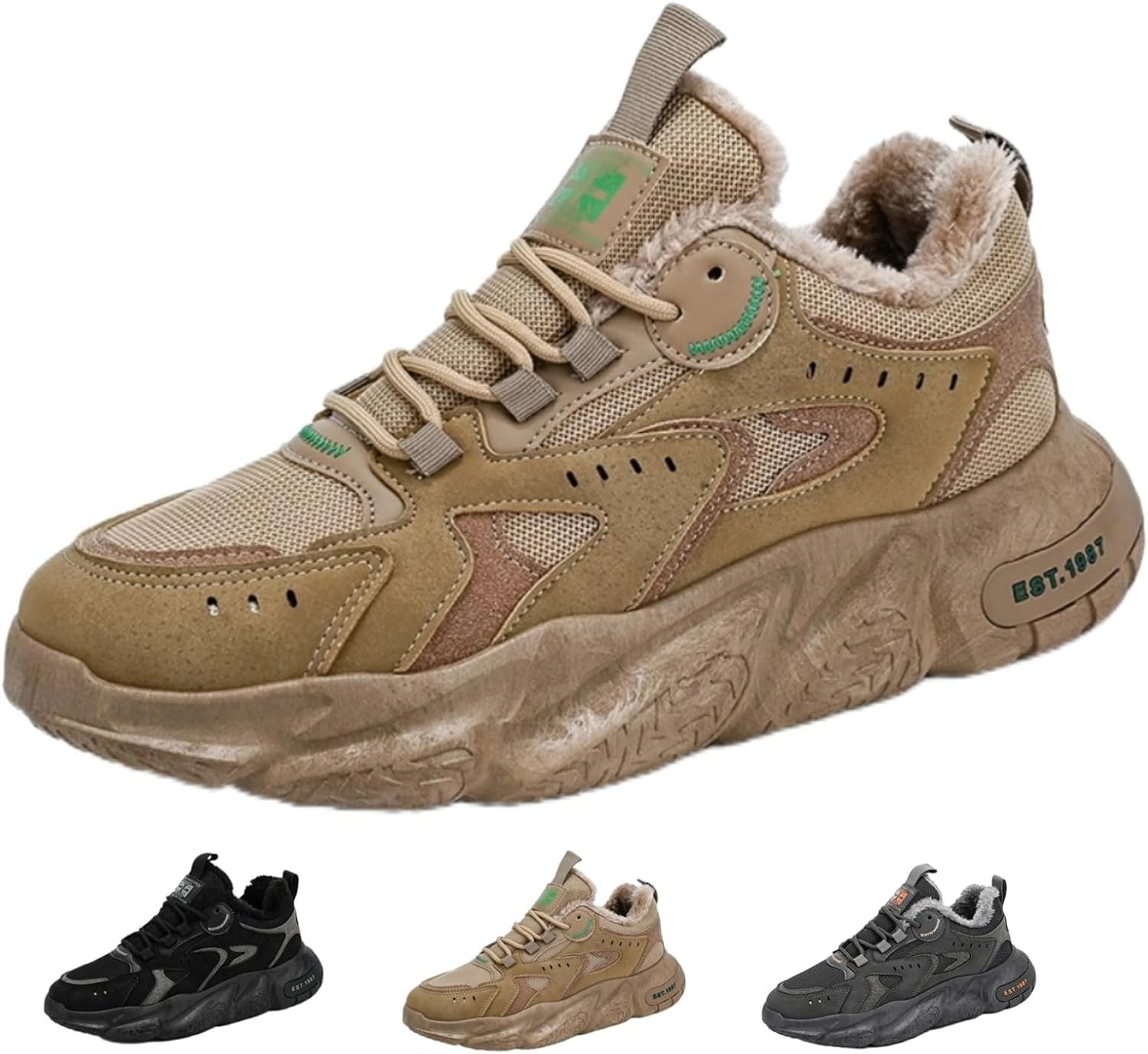 Мужские зимние кроссовки Ретро «папины» туфли с объемной подошвой, с меховой подкладкой, удобные, с нескользящей подошвой, повседневные спортивные прогулочные кроссовки Macefil, хаки
Мужские зимние кроссовки Ретро «папины» туфли с объемной подошвой, с меховой подкладкой, удобные, с нескользящей подошвой, повседневные спортивные прогулочные кроссовки Macefil, хаки