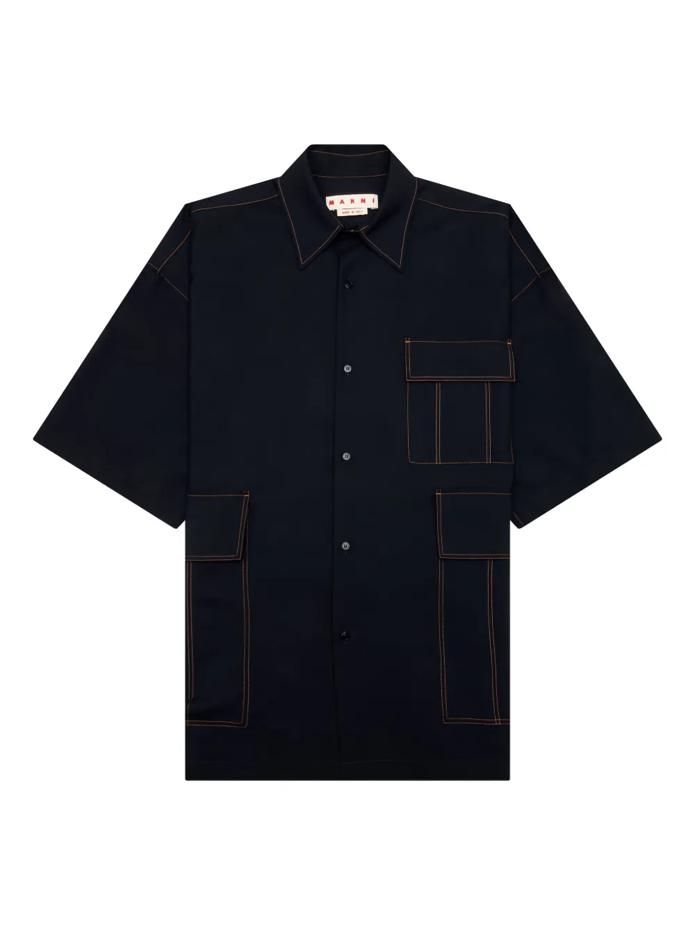 Рубашка с короткими рукавами и карманом Marni, синий
Рубашка с короткими рукавами и карманом Marni, синий