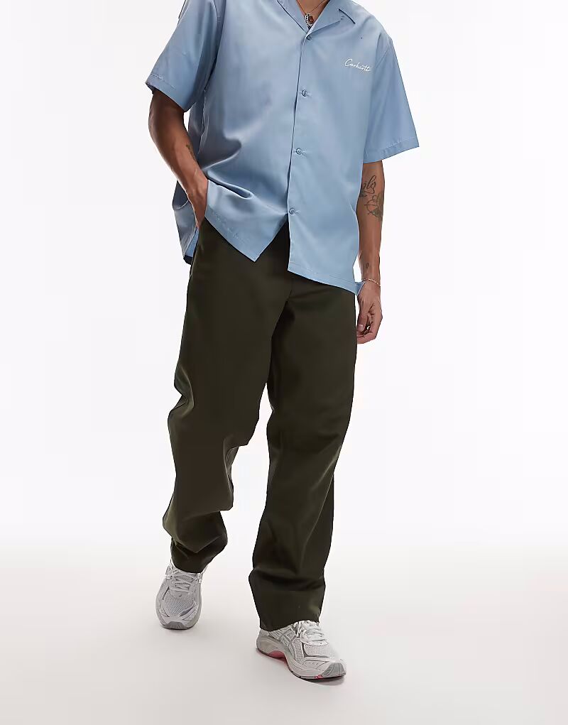 Простые свободные прямые брюки Carhartt WIP цвета хаки
Простые свободные прямые брюки Carhartt WIP цвета хаки
