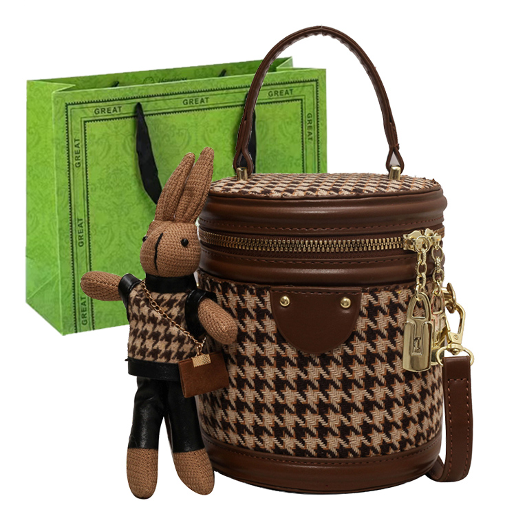 RUIPAI Женская кожаная сумка через плечо, Brown Houndstooth+Pendant
RUIPAI Женская кожаная сумка через плечо, Brown Houndstooth+Pendant