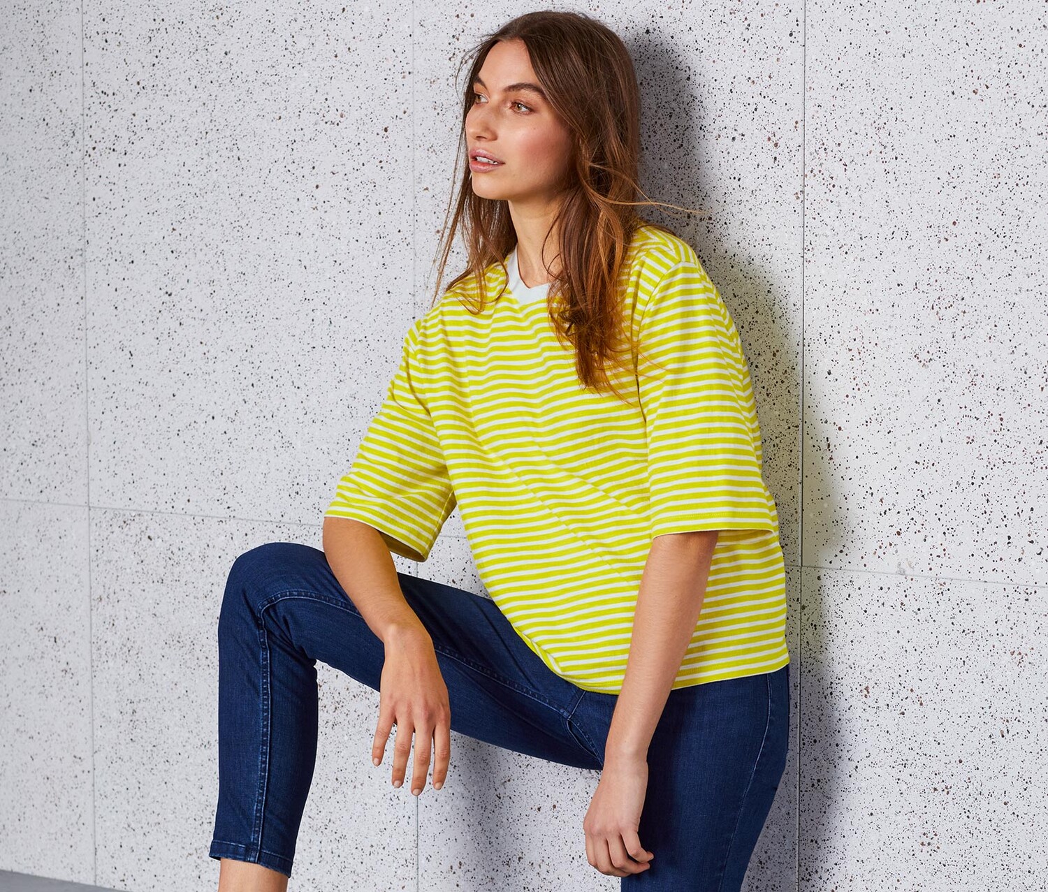 Полосатая футболка Tchibo, желто-белая полоска
Полосатая футболка Tchibo, желто-белая полоска