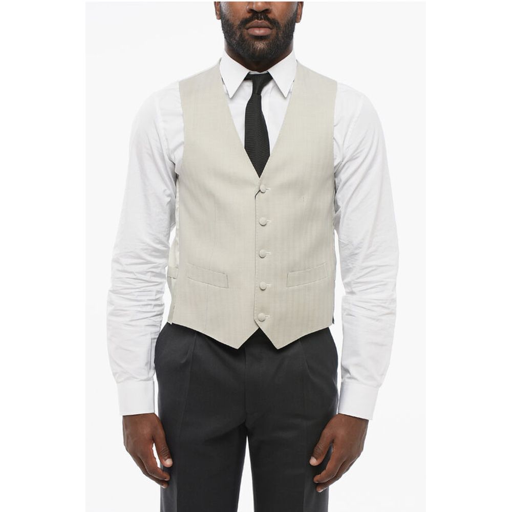 Шерстяной жилет на 5 пуговицах с прорезными карманами Corneliani, Gray
Шерстяной жилет на 5 пуговицах с прорезными карманами Corneliani, Gray