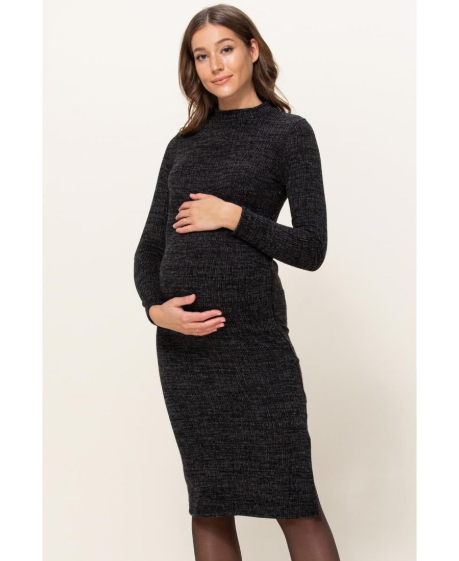 Платье-свитер для беременных с высоким воротником, длинными рукавами и боковым разрезом Hello Miz, Black
Платье-свитер для беременных с высоким воротником, длинными рукавами и боковым разрезом Hello Miz, Black