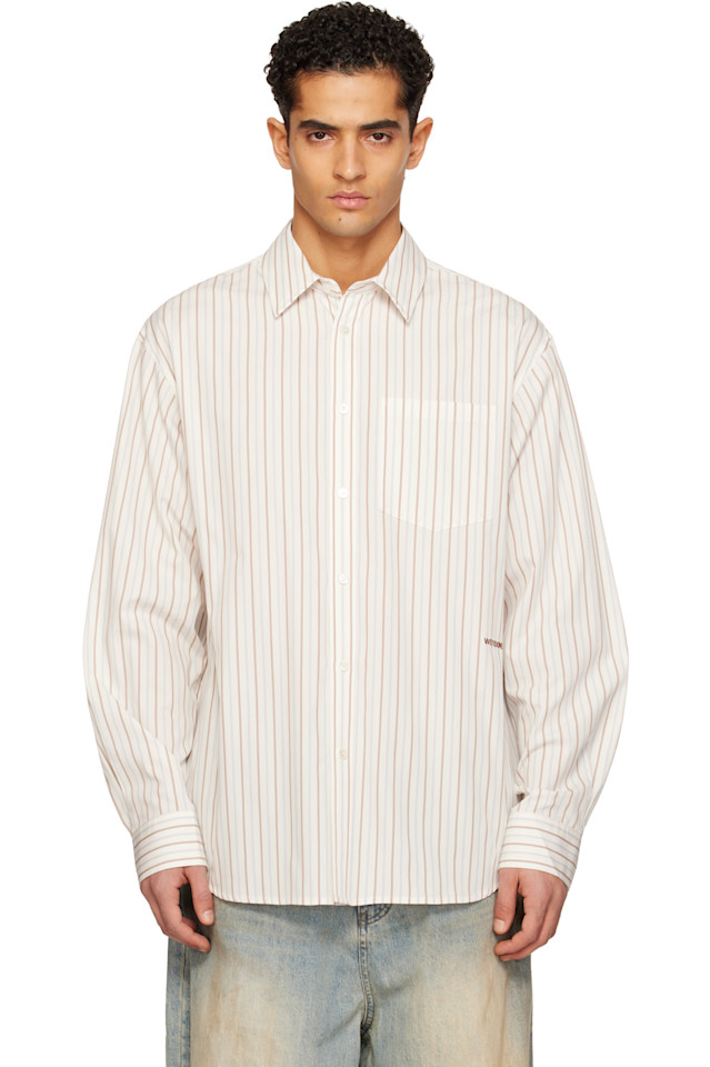 Простая рубашка в полоску We11Done, белый
Простая рубашка в полоску We11Done, белый