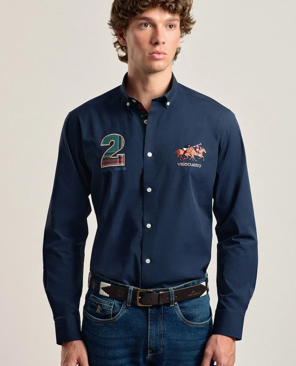 Классическая мужская хлопковая рубашка с многоцветным принтом, цвет темно-синий Valecuatro
Классическая мужская хлопковая рубашка с многоцветным принтом, цвет темно-синий Valecuatro