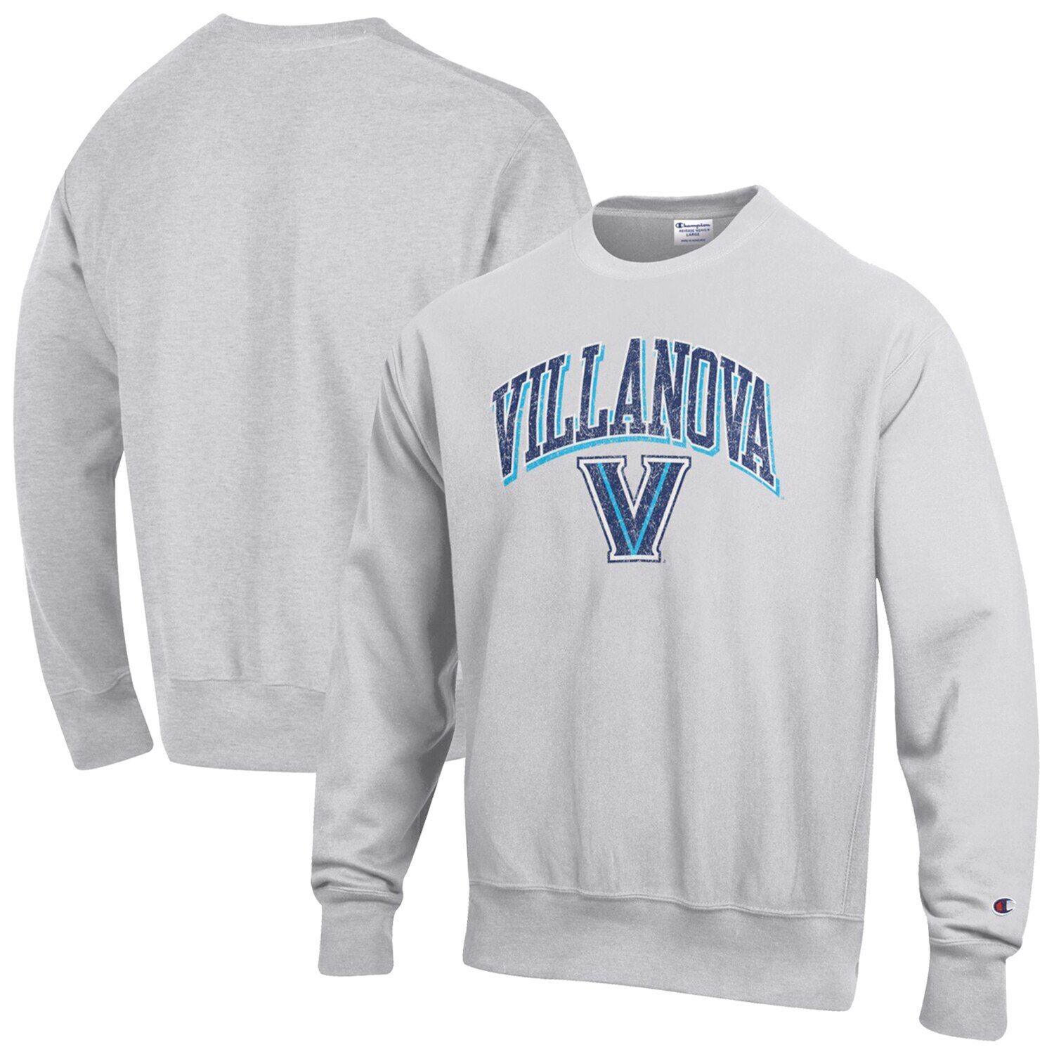 Мужской серый пуловер обратного плетения Villanova Wildcats Arch Over Logo с капюшоном Champion
Мужской серый пуловер обратного плетения Villanova Wildcats Arch Over Logo с капюшоном Champion