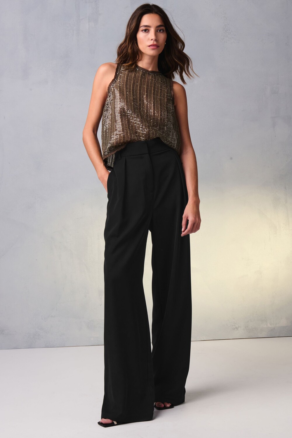 Широкие брюки с резинкой сзади Next, черный
Широкие брюки с резинкой сзади Next, черный