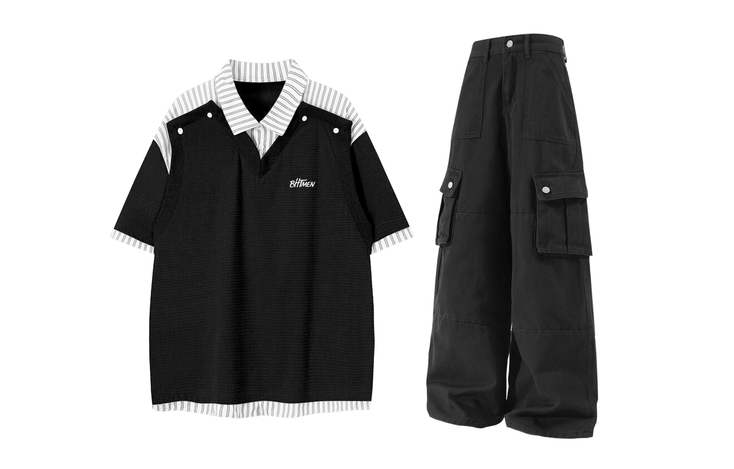 Футболка Casual Sportswear Unisex с воротником X1617, черный mock two-piece short-sleeved shirt+черный jeans
Футболка Casual Sportswear Unisex с воротником X1617, черный mock two-piece short-sleeved shirt+черный jeans