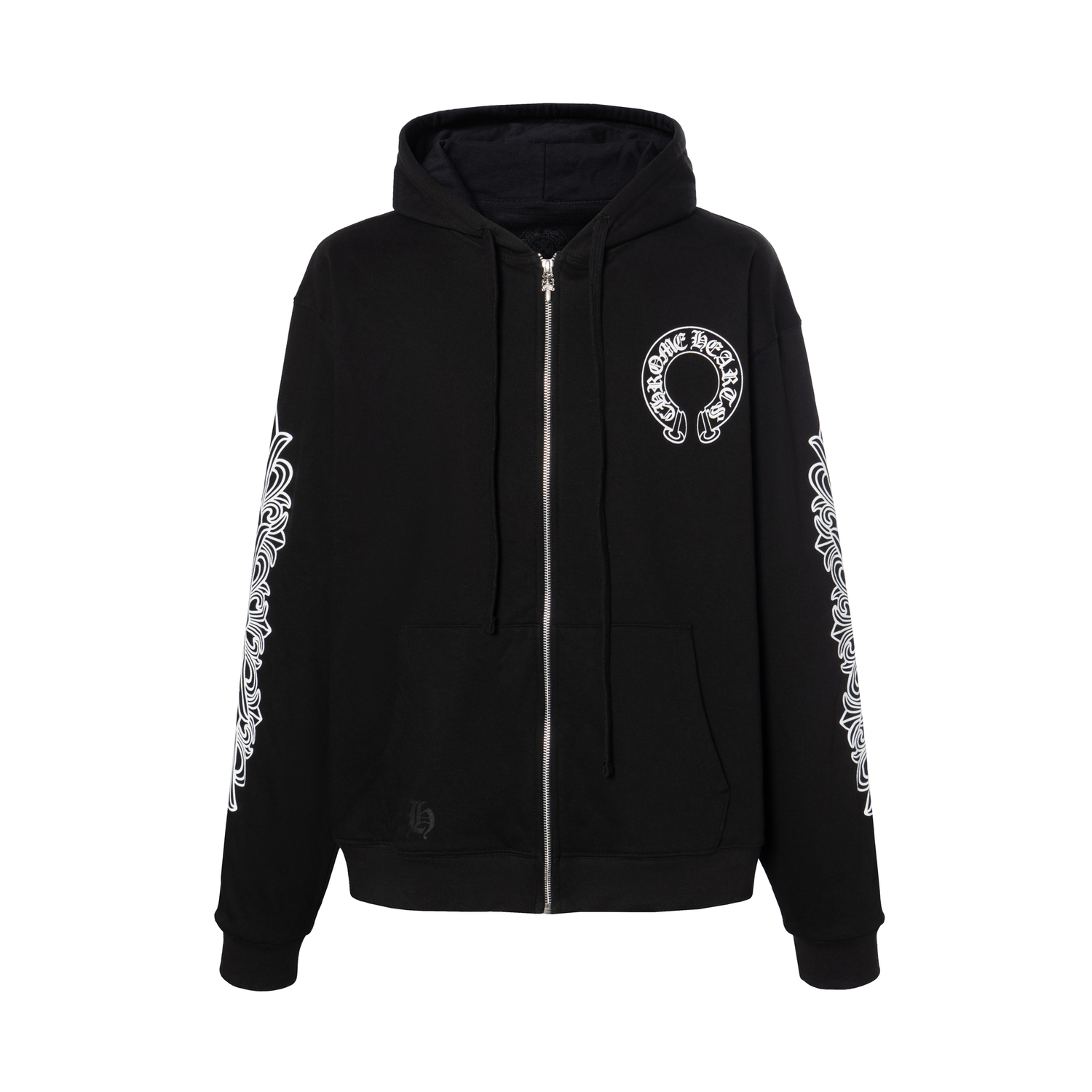 Худи с принтом подковы на молнии Chrome Hearts, черный
Худи с принтом подковы на молнии Chrome Hearts, черный