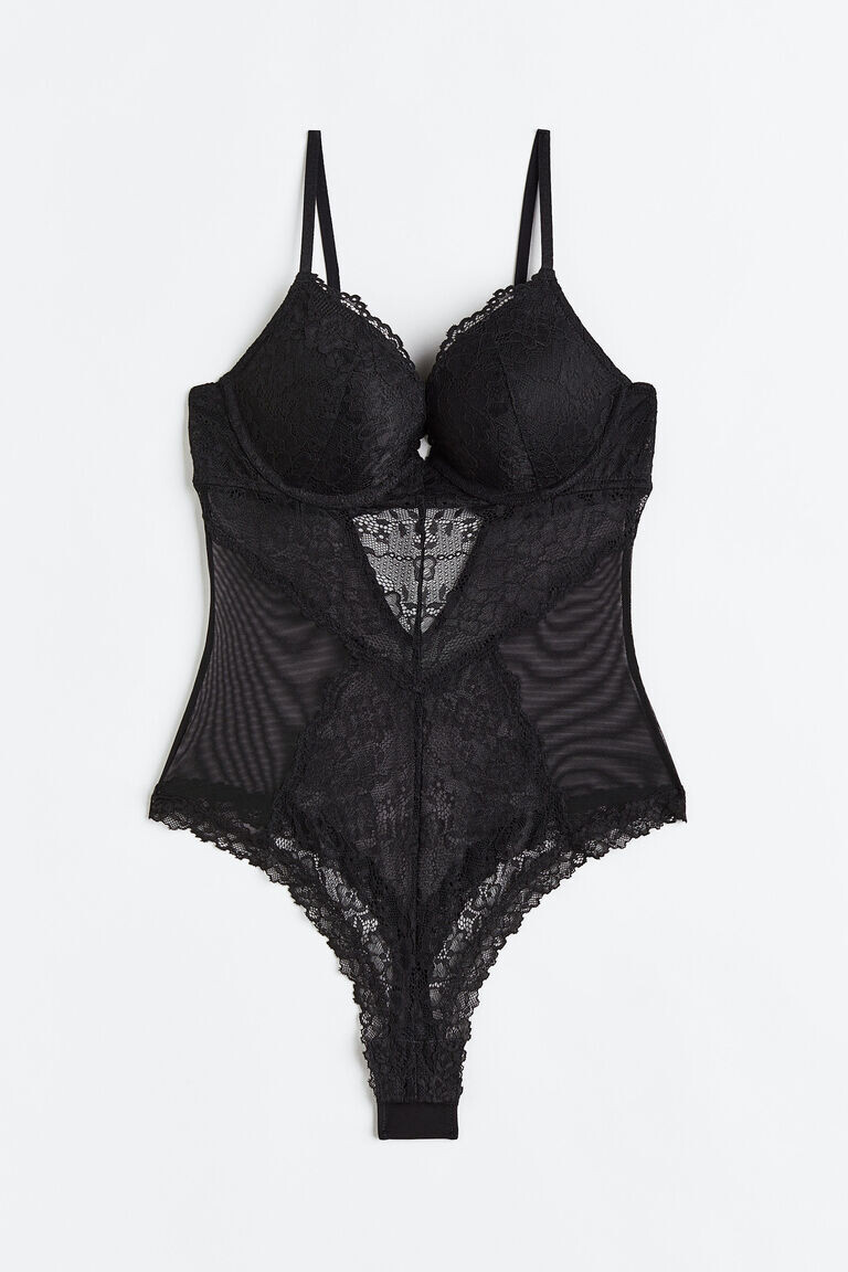 Боди-стринги пуш-ап H&M, черный
Боди-стринги пуш-ап H&M, черный