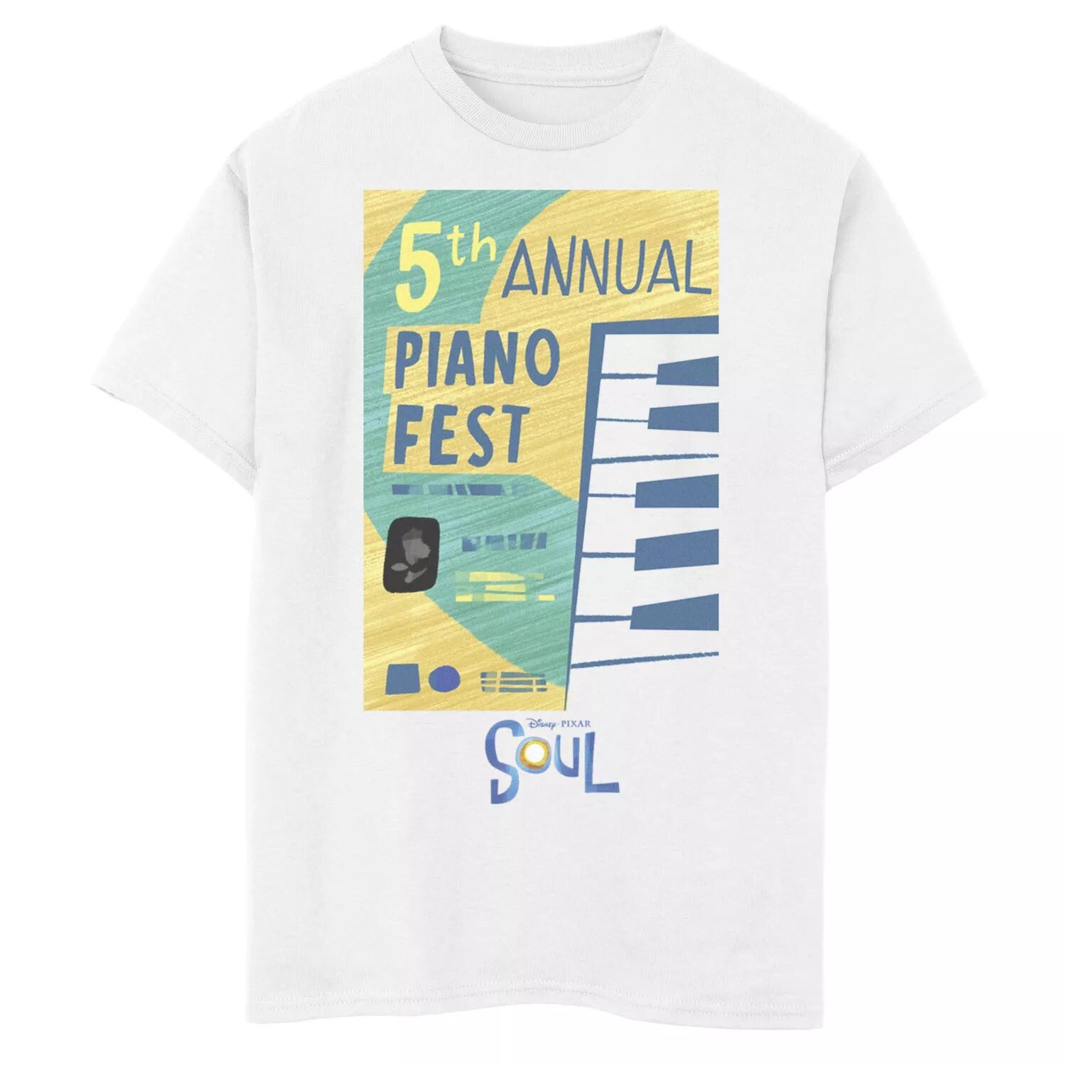 Футболка с изображением плаката 5-го ежегодного фестиваля фортепиано для мальчиков 8–20 лет Disney/Pixar's Soul Boys Disney / Pixar
Футболка с изображением плаката 5-го ежегодного фестиваля фортепиано для мальчиков 8–20 лет Disney/Pixar's Soul Boys Disney / Pixar