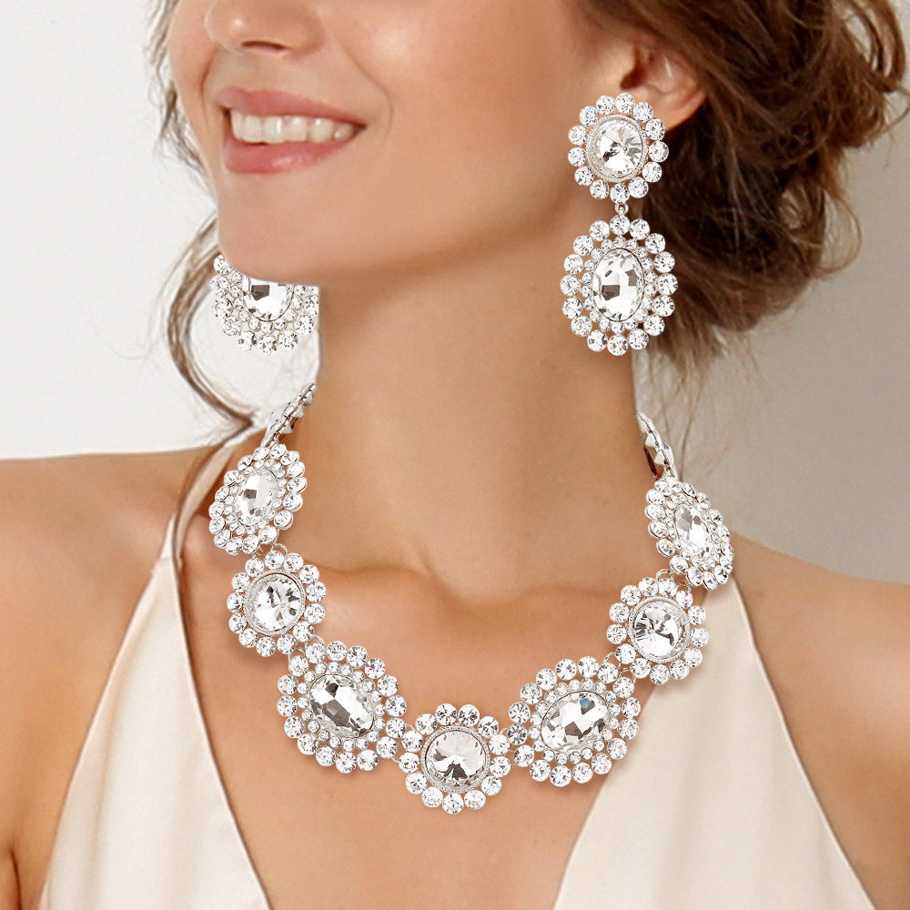 Вечернее ожерелье с круглыми овальными камнями Fashnzfab, серебряный
Вечернее ожерелье с круглыми овальными камнями Fashnzfab, серебряный