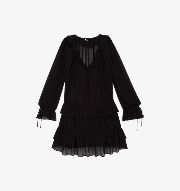 Мини-Платье из сетки с длинными рукавами и многоуровневым подолом The Kooples, черный
Мини-Платье из сетки с длинными рукавами и многоуровневым подолом The Kooples, черный
