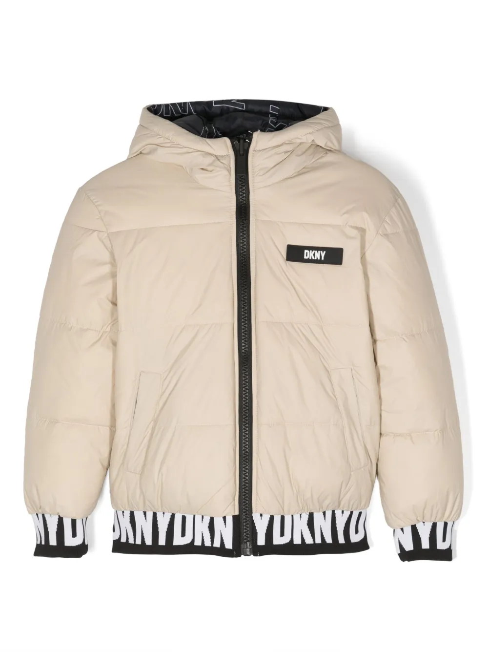 Двусторонний пуховик с капюшоном Dkny Kids, бежевый
Двусторонний пуховик с капюшоном Dkny Kids, бежевый