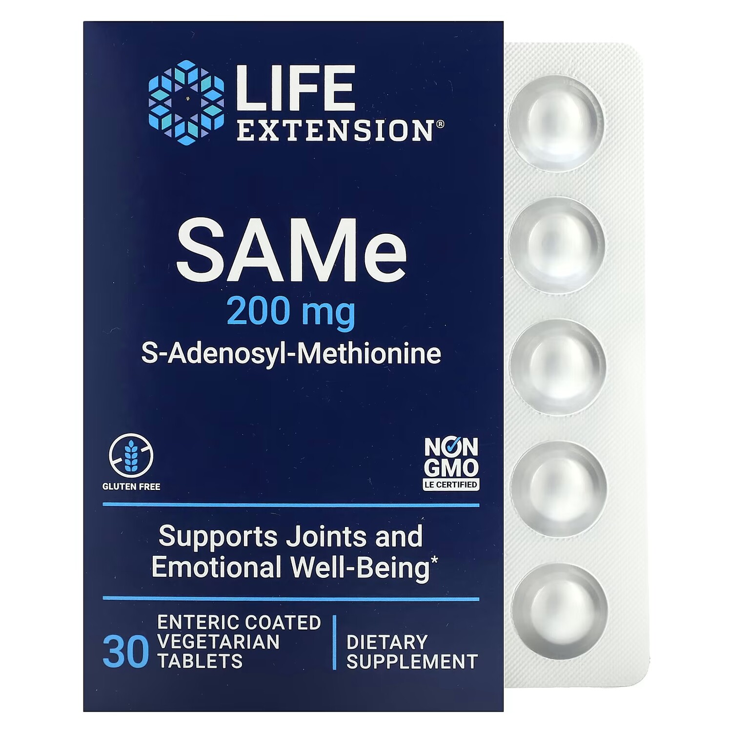 S-аденозил-метионин Life Extension SAMe 200 мг
S-аденозил-метионин Life Extension SAMe 200 мг