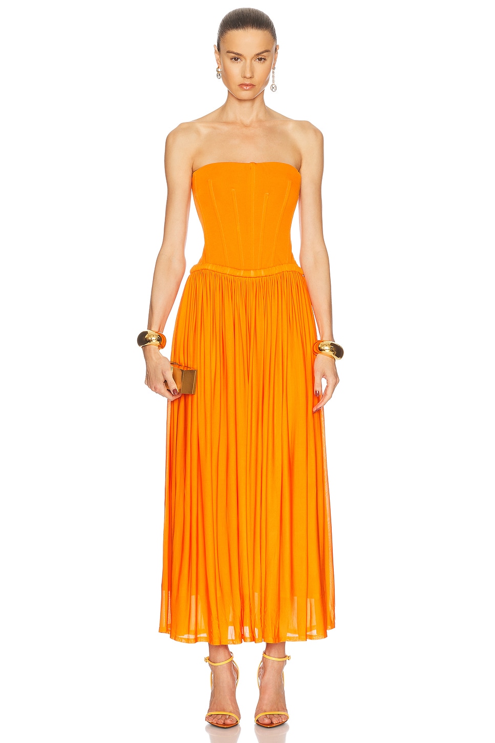 Платье миди Adalys с бюстье Simkhai, Tangerine
Платье миди Adalys с бюстье Simkhai, Tangerine