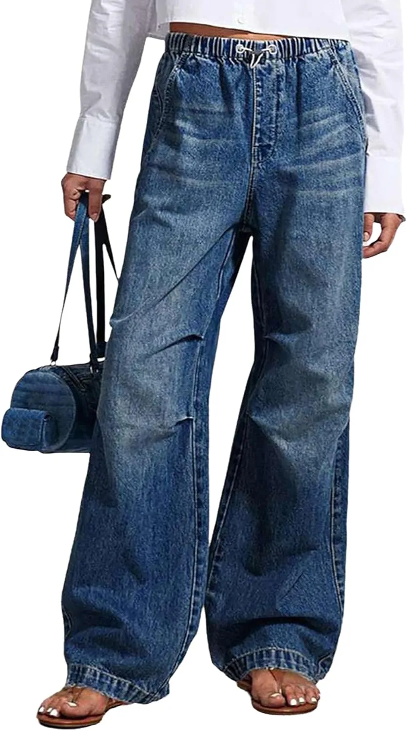 Женские джинсы baggy wide leg с эластичным поясом mid rise QLAUYIOE
Женские джинсы baggy wide leg с эластичным поясом mid rise QLAUYIOE