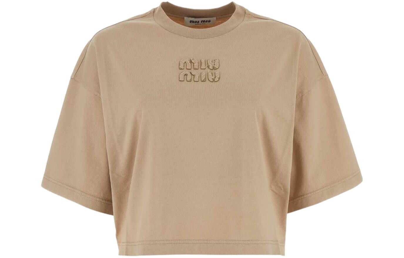 Футболка женская Miu Miu, хаки 
Футболка женская Miu Miu, хаки