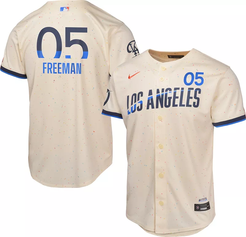 Крутая базовая майка Nike Youth Los Angeles Dodgers 2023 City Connect Freddie Freeman #5
Крутая базовая майка Nike Youth Los Angeles Dodgers 2023 City Connect Freddie Freeman #5