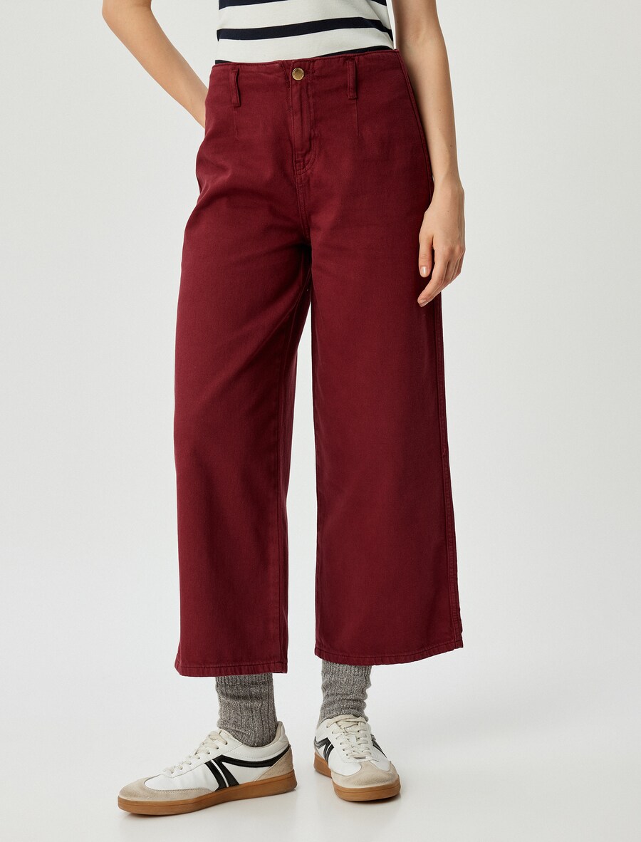 Широкие брюки Koton, бордовый 
Широкие брюки Koton, бордовый