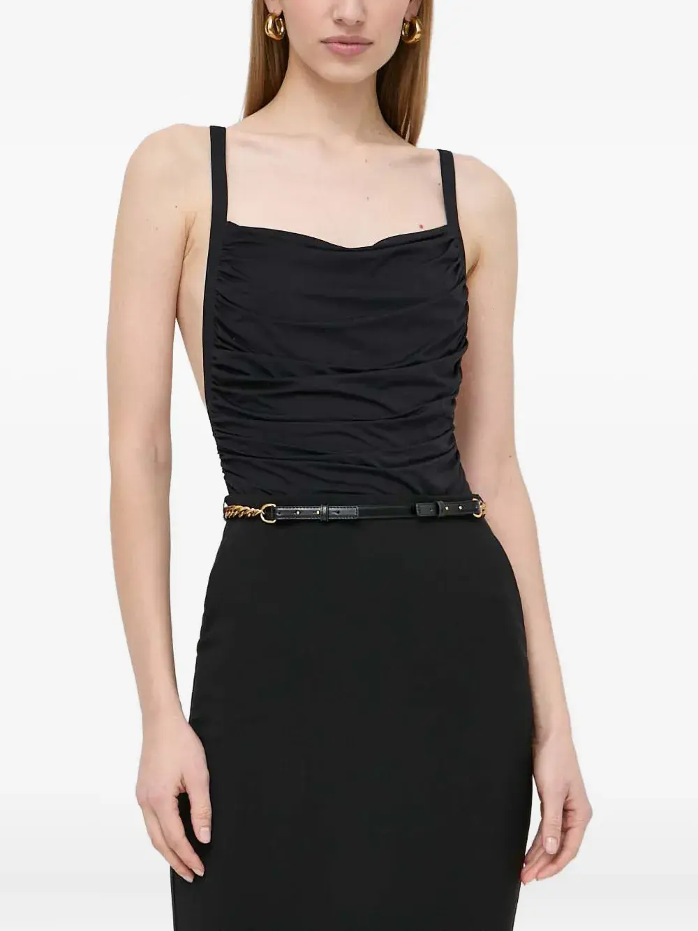 Топ с присборенными лямками Patrizia Pepe, черный
Топ с присборенными лямками Patrizia Pepe, черный