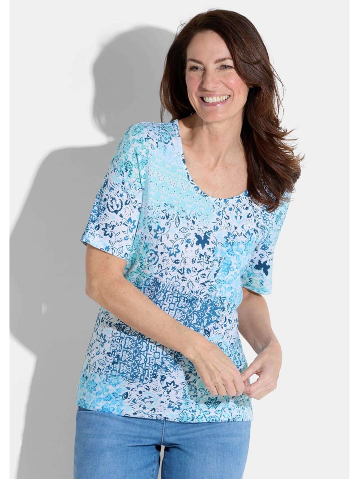 Рубашка синего / белого / бирюзового / с узором GOLDNER
Рубашка синего / белого / бирюзового / с узором GOLDNER