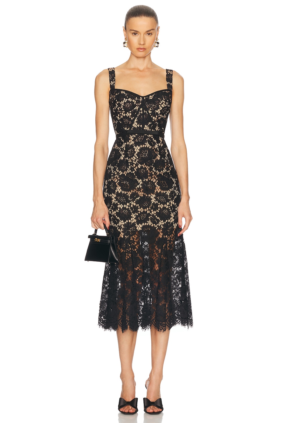 Изящное кружевное платье миди Self-Portrait, Black
Изящное кружевное платье миди Self-Portrait, Black