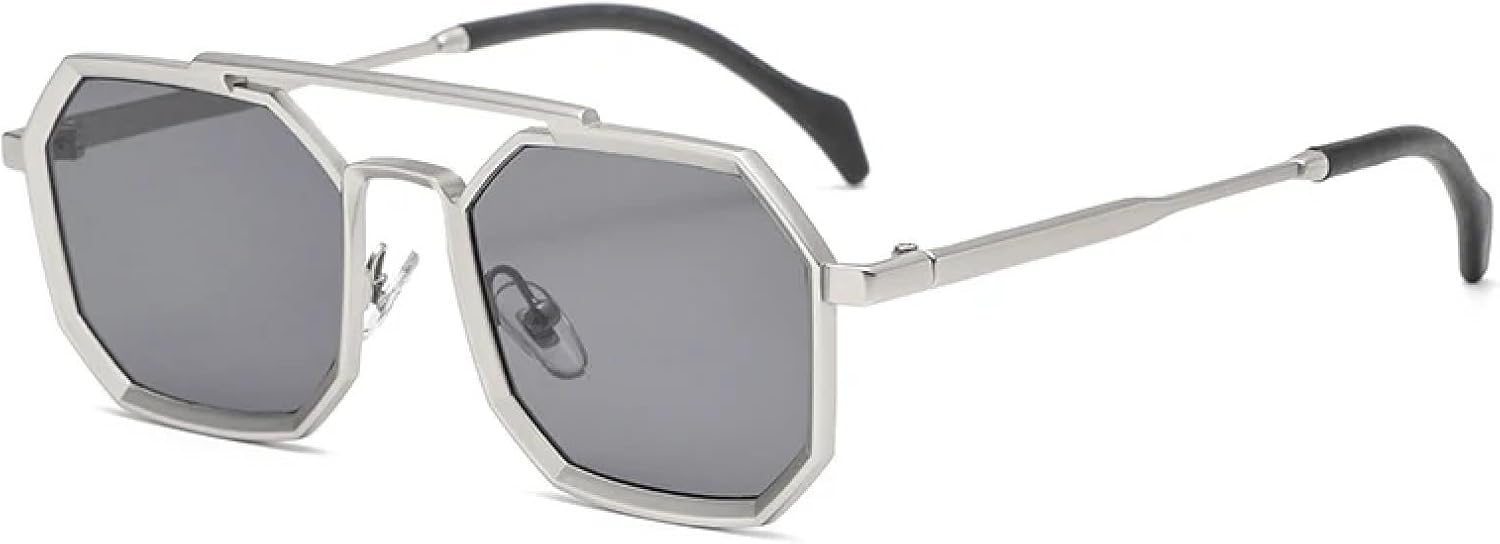 Женские солнцезащитные очки с двойной перемычкой, металлическая оправа, зеркальные линзы, защита от УФ-излучения UV400; мужские солнцезащитные очки в стиле панк DSVIGF, Silver Gray
Женские солнцезащитные очки с двойной перемычкой, металлическая оправа, зеркальные линзы, защита от УФ-излучения UV400; мужские солнцезащитные очки в стиле панк DSVIGF, Silver Gray