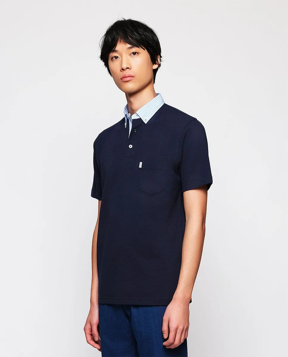 Мужская рубашка-поло из пике с короткими рукавами и тканевым воротником Mirto, тёмно-синий
Мужская рубашка-поло из пике с короткими рукавами и тканевым воротником Mirto, тёмно-синий