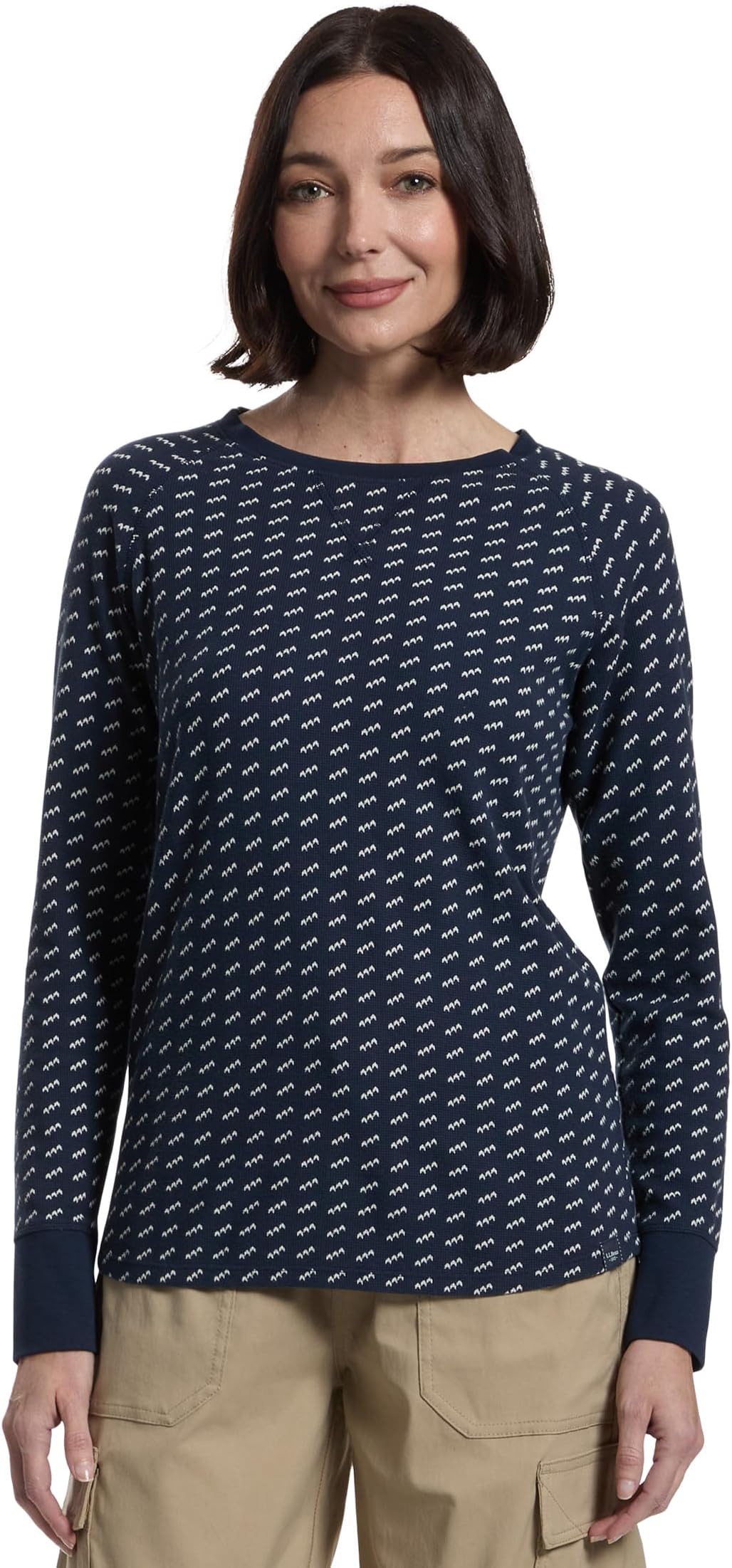 Женская неусаживаемая мини-вафельная футболка с длинным рукавом и круглым вырезом в полоску L.L.Bean, Classic Navy Birdseye
Женская неусаживаемая мини-вафельная футболка с длинным рукавом и круглым вырезом в полоску L.L.Bean, Classic Navy Birdseye