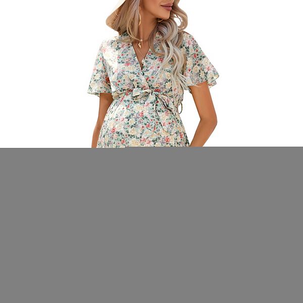 Женское платье миди с запахом и поясом для беременных Clearflower, Green Big Floral
Женское платье миди с запахом и поясом для беременных Clearflower, Green Big Floral